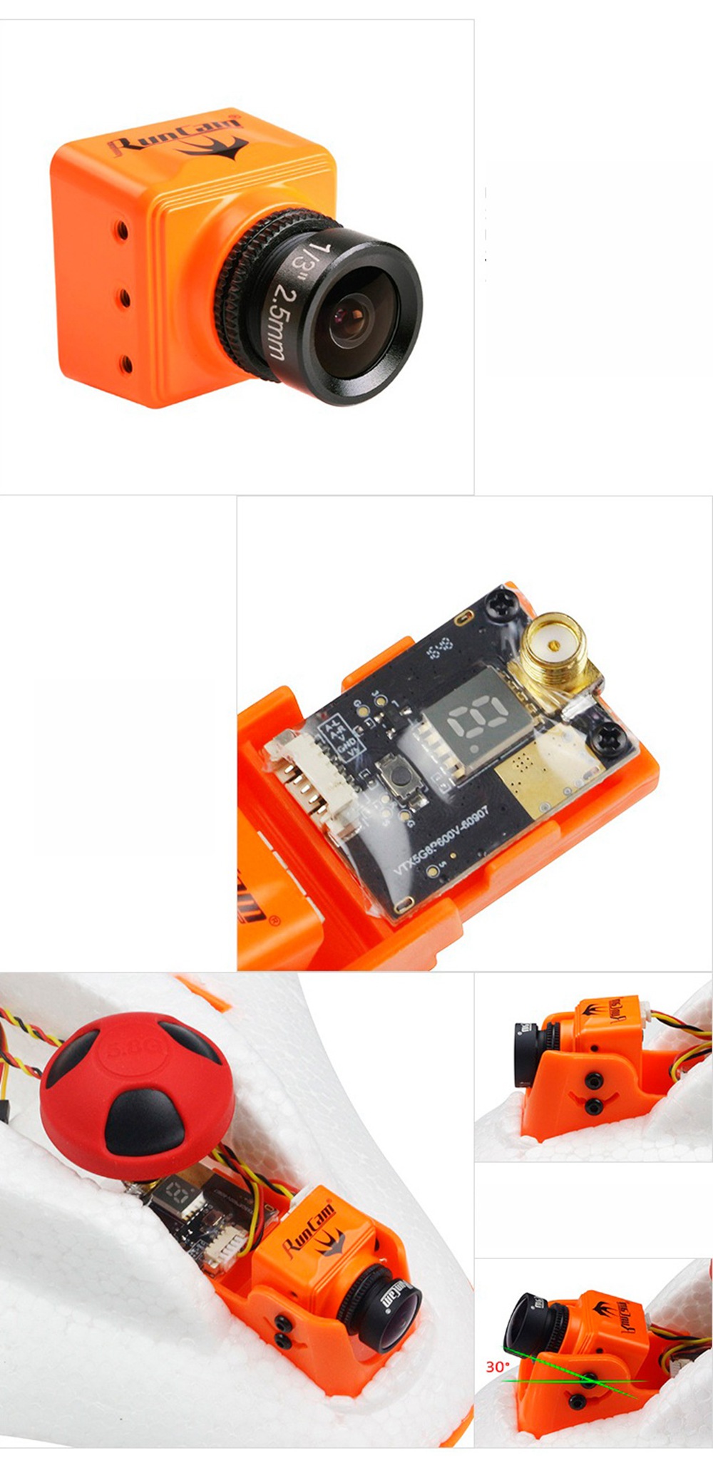 Kingkong/LDARC FPV WING 800X RC Airplane 768mm Wingspan EPO PNP Version - Orange