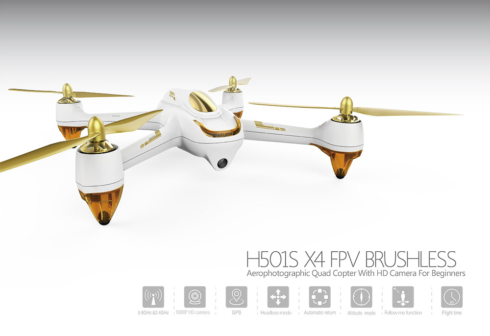 [HK Stock]Hubsan H501S High Edition 5.8G FPV Brushless With 1080P HD Camera GPS RC Quadcopter RTF - Black