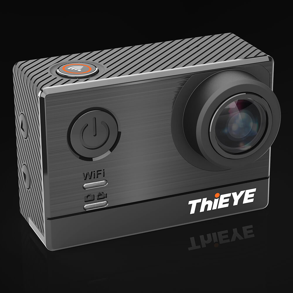 Original Thieye T5e WiFi 4K Action Camera Ambarella A12LS75 Sony IMX117 2.0" TFT LCD Screen 170 Degree Wide Angle Sports Camera - Black