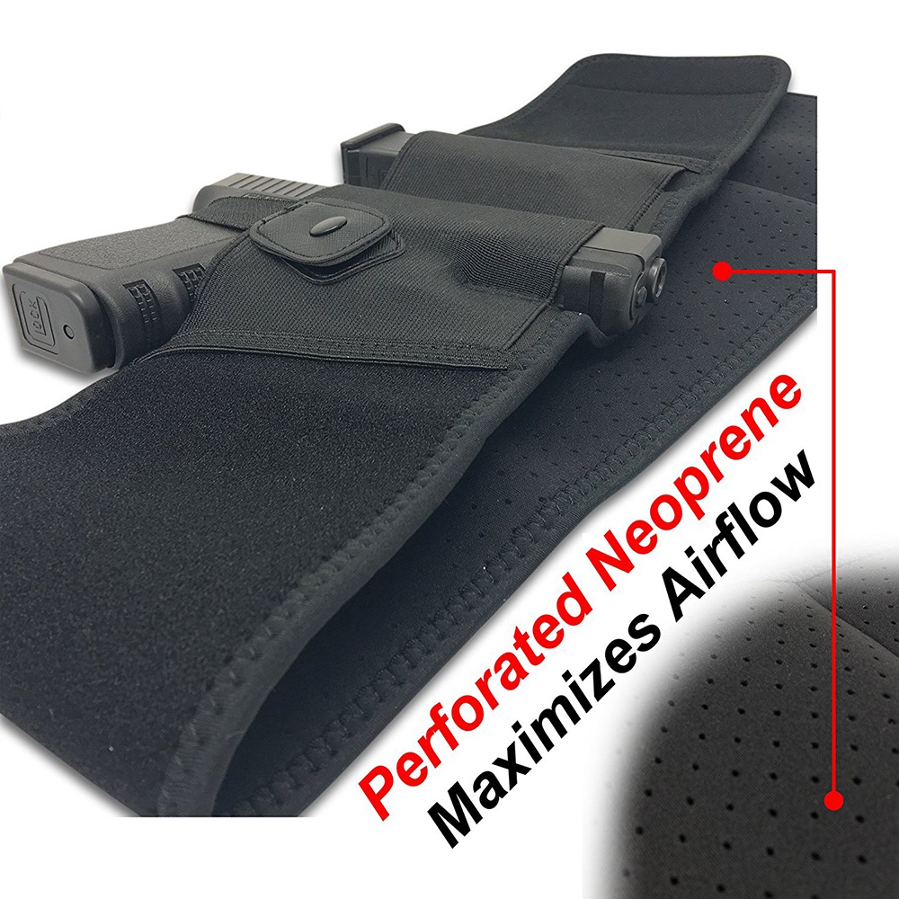 Belly Band Holster For Concealed Carry IWB Holster Waistband Handgun Carrying System Composite Diving Holster - Black
