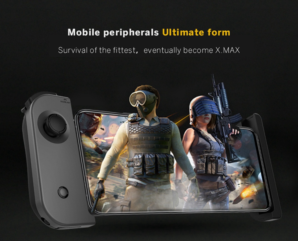 HandJoy X-MAX Wireless Bluetooth 4.0 Singe-hand Game Controller with Telescopic Phone for Android/IOS Smartphone - Gray