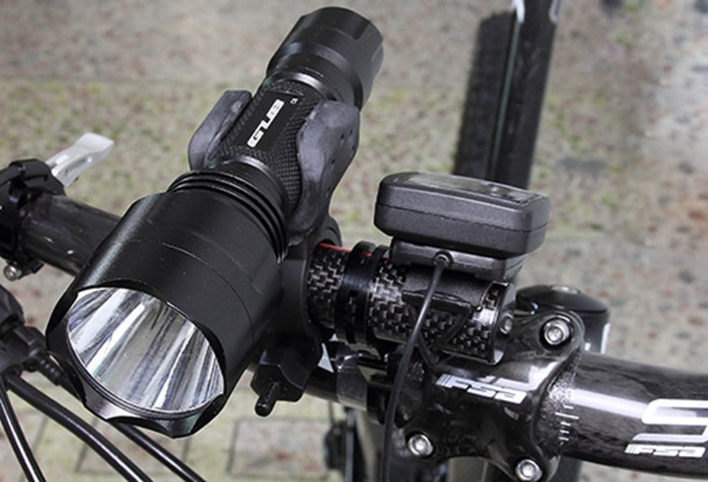 GUB 329 Carbon Fiber Mountain Road Bicycle Handlebar Extension Bracket Flashlight Holder Stopwatch Rack - Black