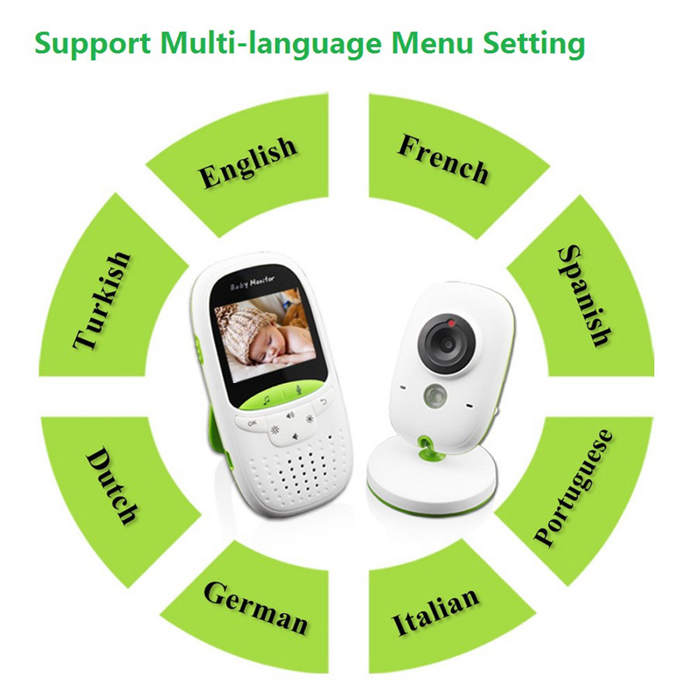 VB602 2.0 Inch Wireless Baby Monitor IR Night Vision Temperature Monitor Lullabies Intercom VOX Mode Security Camera