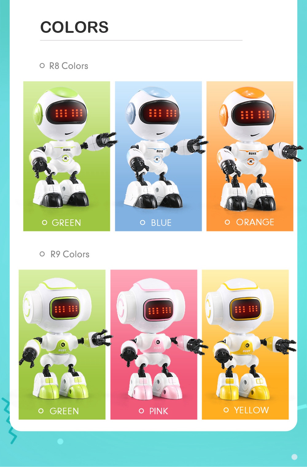 JJRC R8 LUKE Intelligent Robot Touch Response Alloy Body DIY Gesture RTR - Random Color