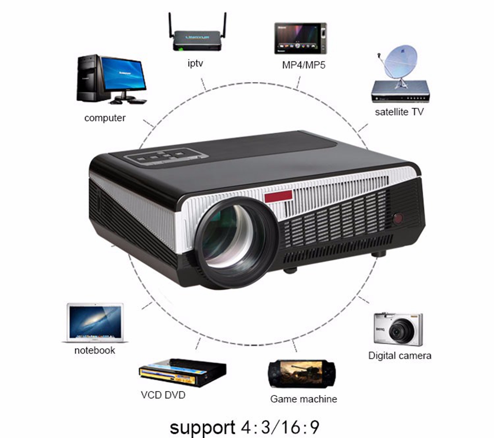 LED-86+ 5.8-inch Screen Projector LCD Screen + LED light - White