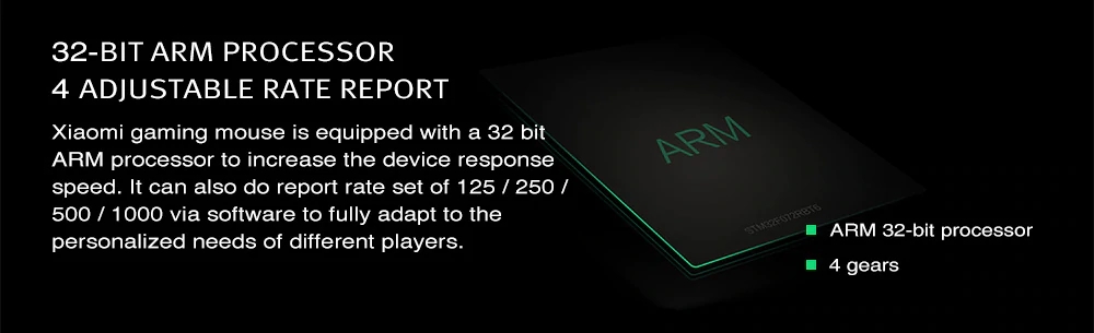 Xiaomi Gaming Mouse Wired/Wireless Dual Mode Switch 7200DPI 6 Programmable Buttons RGB Colorful Lights - Black