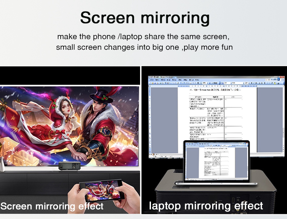 5.8-inch Screen Projector M5 LCD Screen + LED light - Black