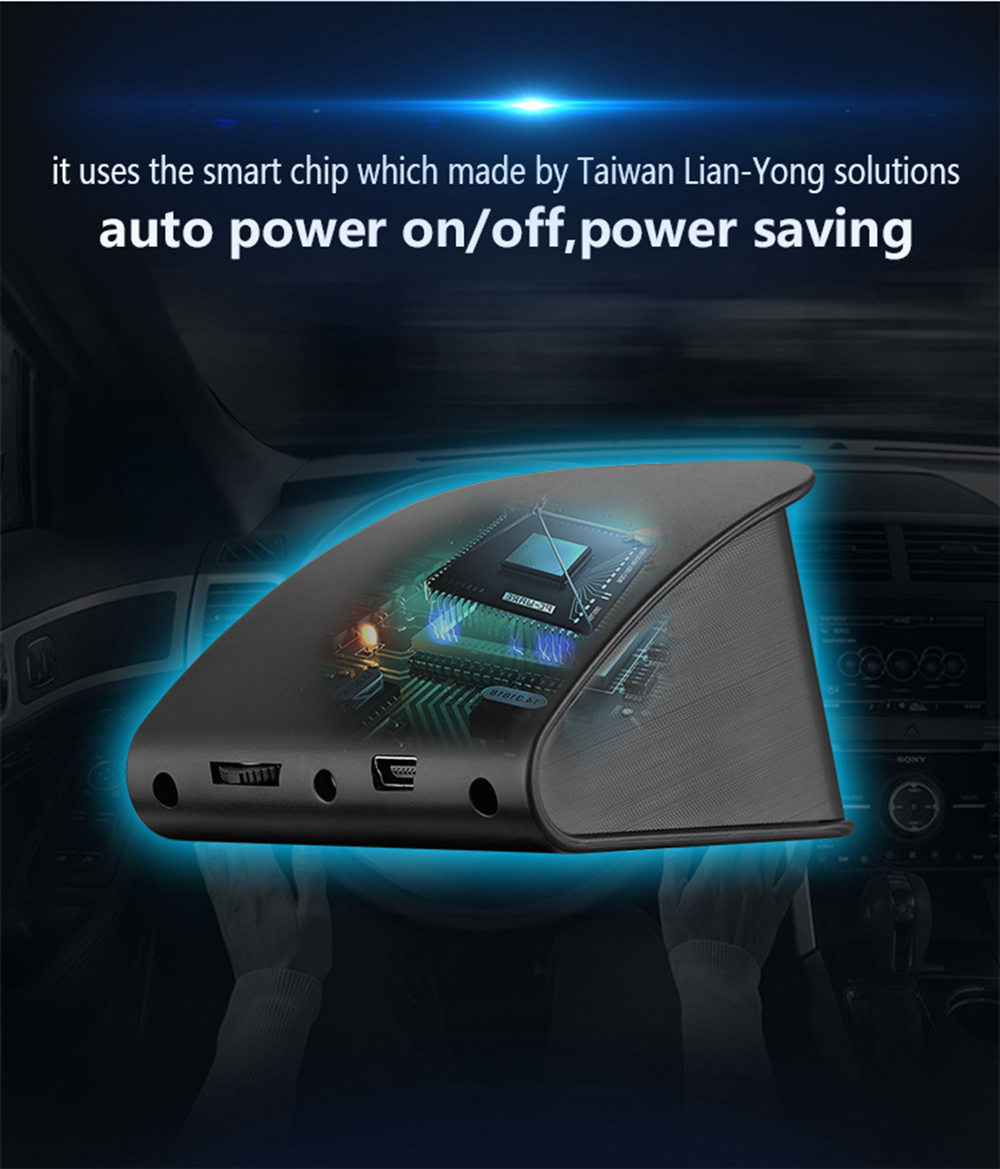 P10 2.6 Inch Universal OBDII Smart Head Up Display Car HUD Diagnostic Alarm LCD Display Speedometer Intelligent Digital Instrument - Black