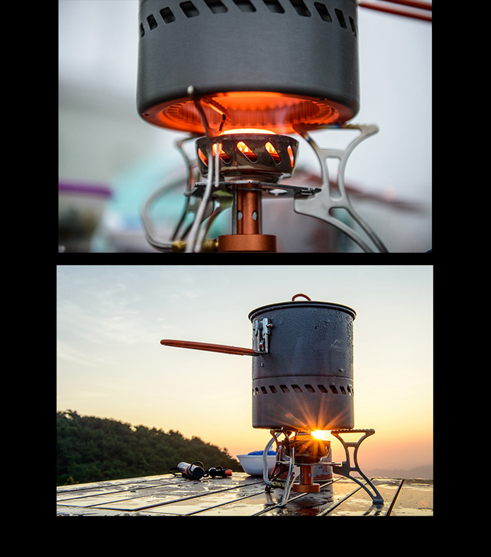 NatureHike Camping Pot Energy-saving Single Pot Outdoor Cooking Utensils Set Camping Barbecue Cutlery - Gray