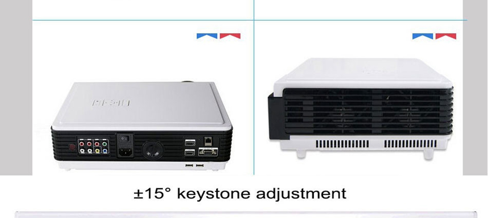 LED-96+WIFI 5.8-inch Screen Projector LCD Screen + LED light - White