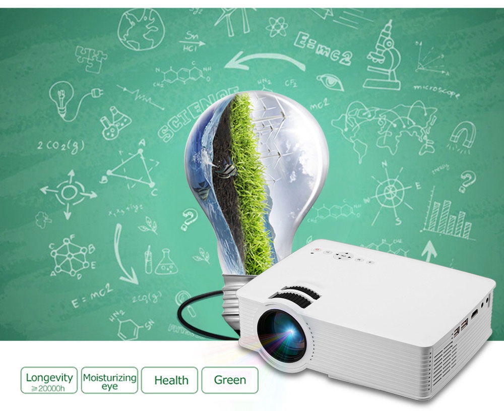 GP-9 4-inch Screen Projector LCD Screen + LED light - White