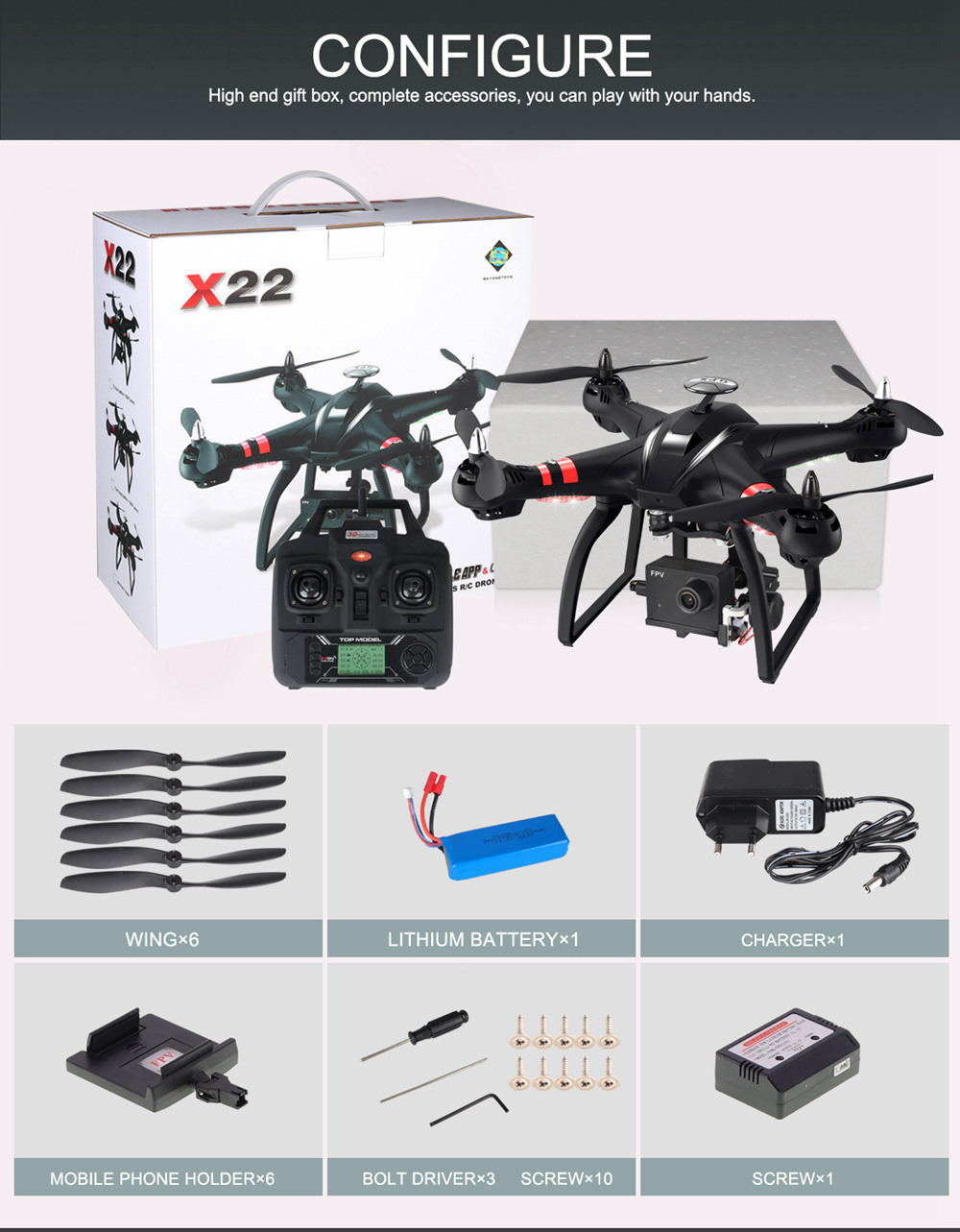 bayangtoys x22 1080p wifi fpv rc drone