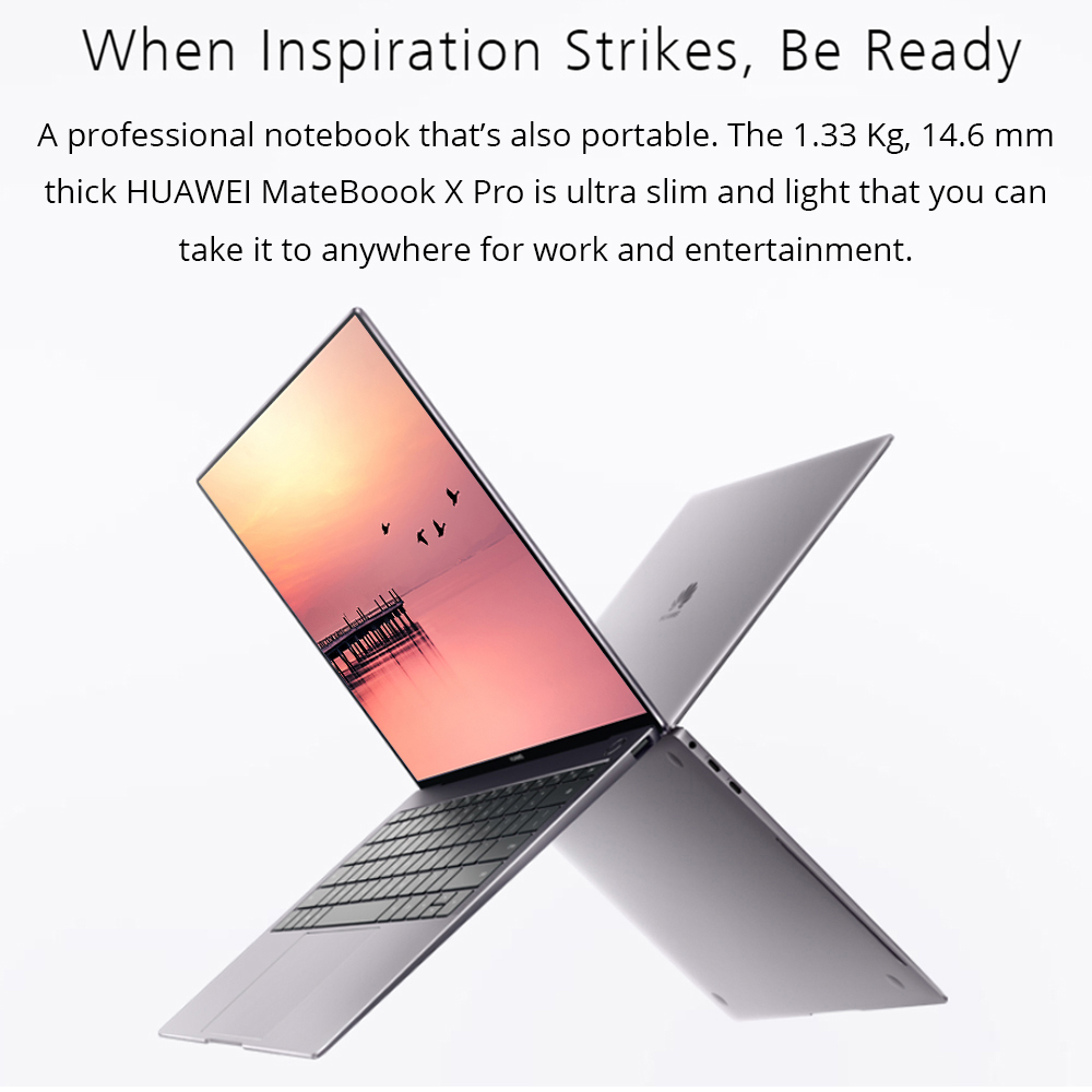 Huawei MateBook X Pro Laptop Intel Core i5-8250U Dual Core 13.9" 100% NTSC LTPS Screen 3000*2000 NVIDIA Geforce MX150 2GB DDR5 8GB DDR3 256GB SSD - Gray