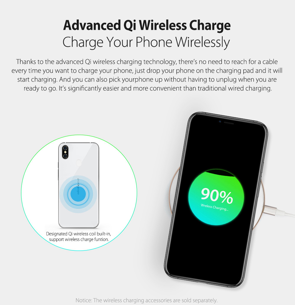 [HK Stock]Ulefone X 5.85 Inch 4G LTE Smartphone MTK6763 4GB 64GB 13.0MP+5.0MP Dual Rear Cameras Android 8.1 Face Unlock HD+ Screen - Black