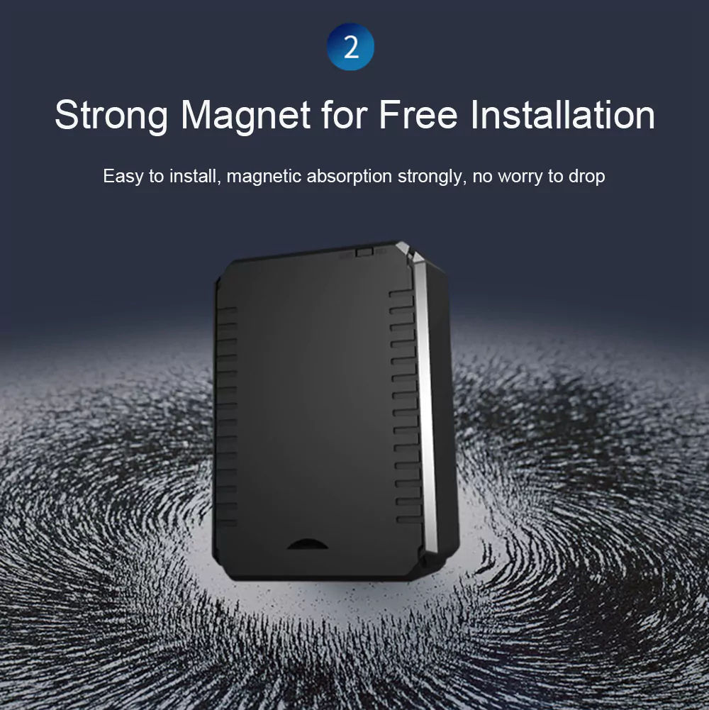 K6 Mini Vehicle Magnetic Anti-theft Locator GPS Positioner Electronic Fence Real-time Positioning Tamper Alarm - Black