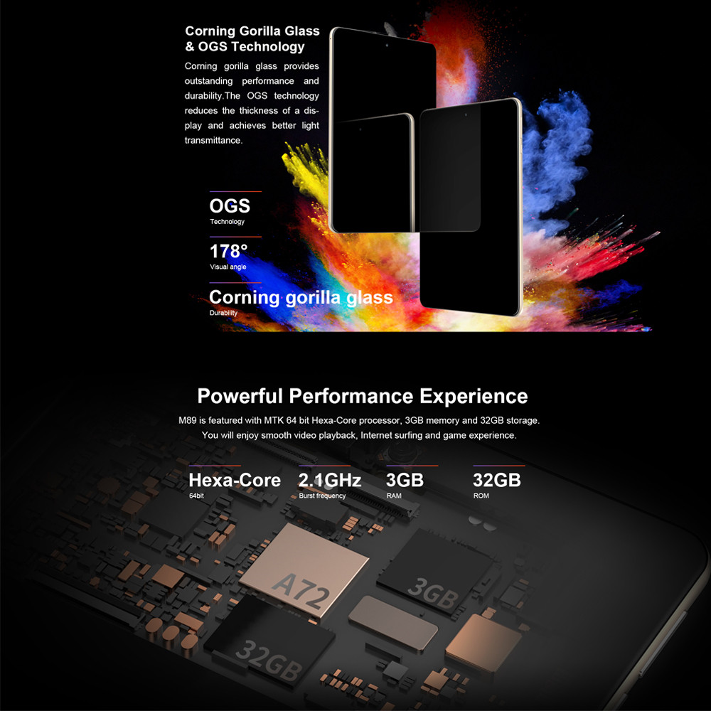 Teclast M89 Tablet PC MT8176 Hexa Core GPS 7.9" IPS Retina Screen 2048*1536 3GB DDR3L 32GB eMMC Android 7.0 - Black+Gold