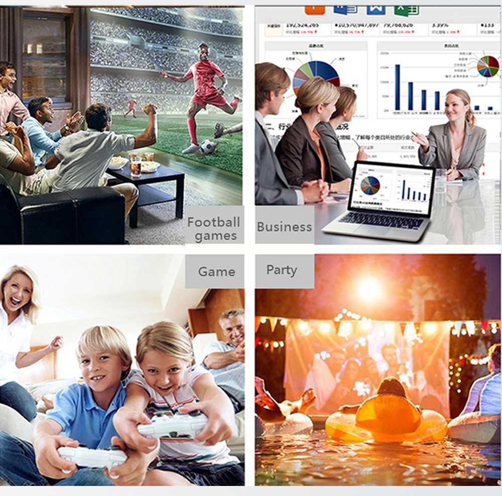 5.8-inch Screen Projector M5 LCD Screen + LED light - Black