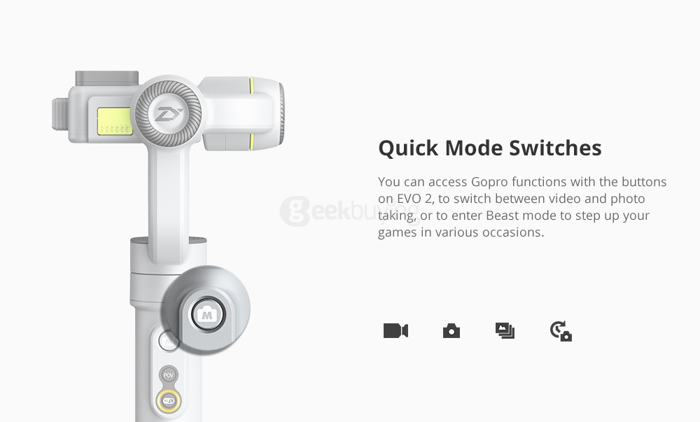 Zhiyun EVO 2 Waterproof 3-Axis Brushless Handheld Gimbal Stabilizer for Gopro Action Camera