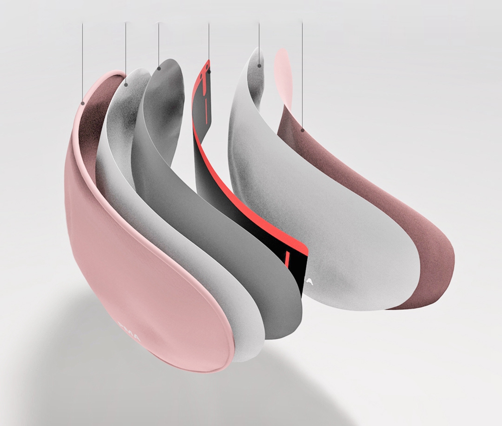 Xiaomi Heating Silk Eye Mask Double-sided Silk USB Charging Sleep Three Temperature Control - Pink