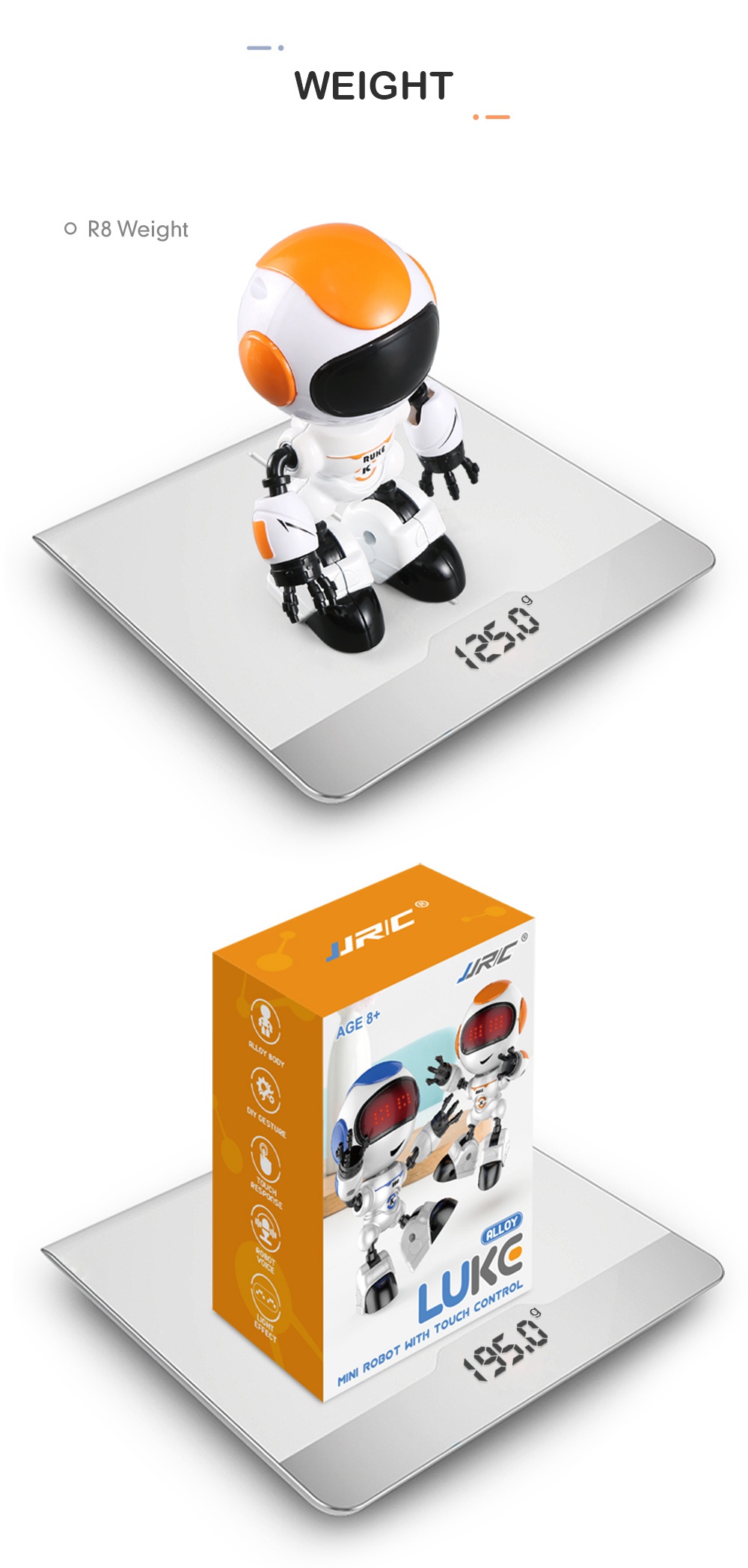 JJRC R8 LUKE Intelligent Robot Touch Response Alloy Body DIY Gesture RTR - Random Color