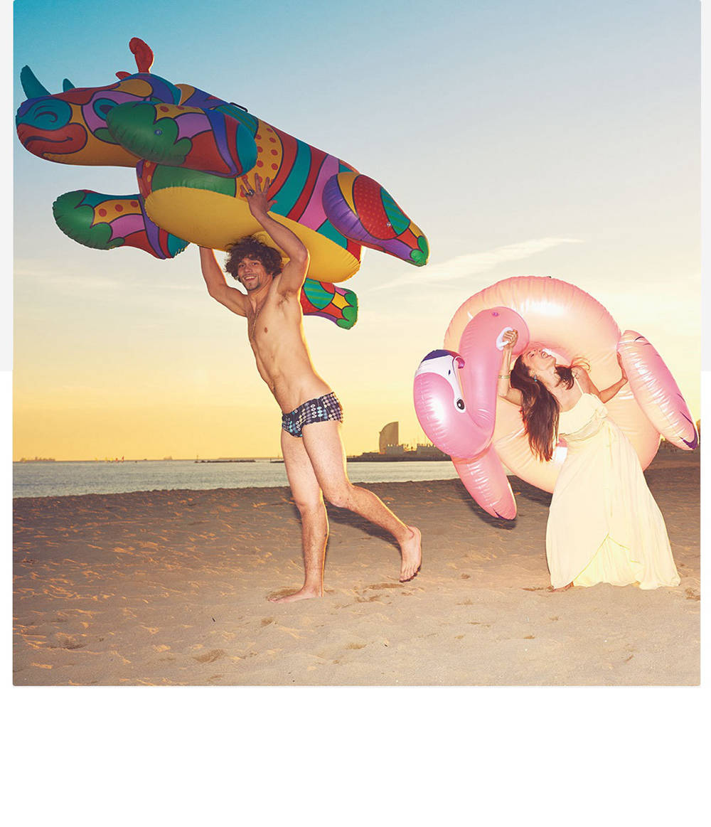 Xiaomi Mijia Bestway Painted Rhino Inflatable Ride-ons Summer Beach Water Pool Party Toys Safety Leakproof - Multicolored