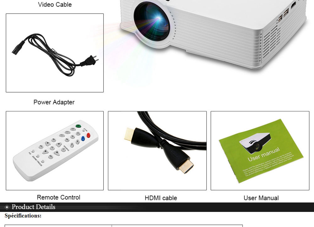 GP9 4 inch Screen Projector LCD Screen White