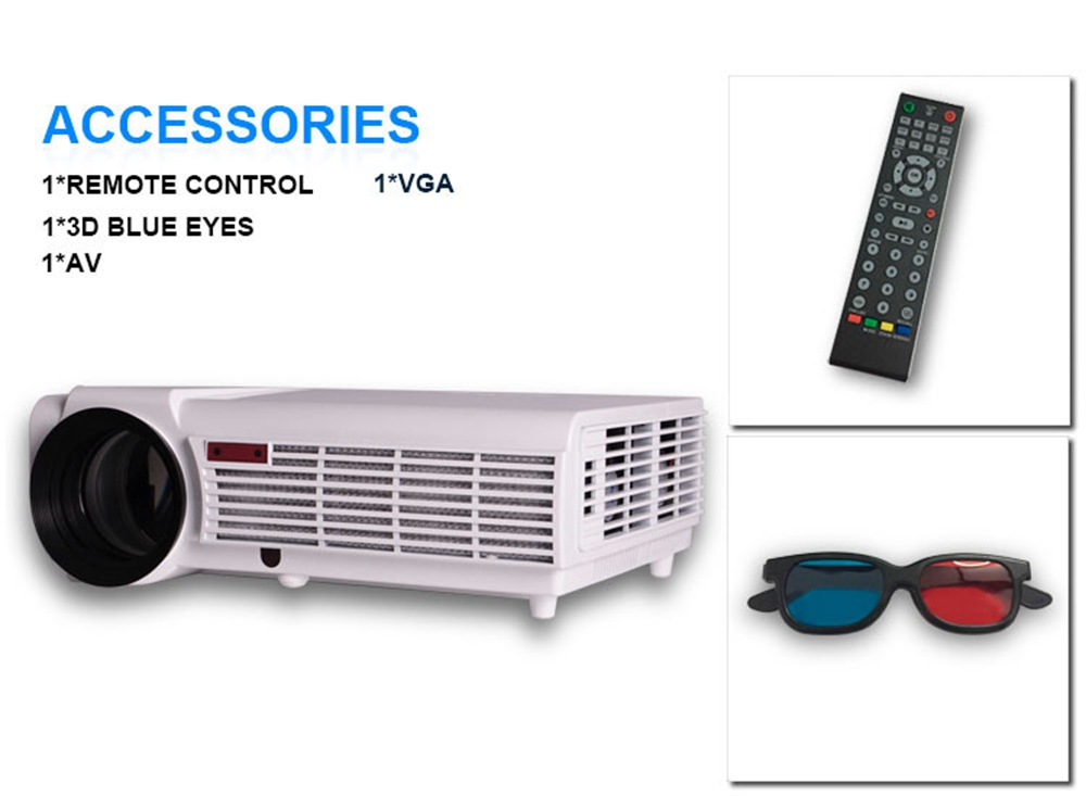 5.8-inch Screen Projector 96 LCD Screen + LED Light - White