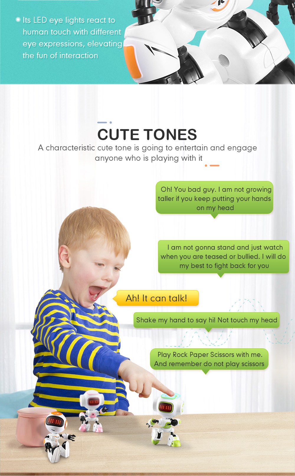 JJRC R8 LUKE Intelligent Robot Touch Response Alloy Body DIY Gesture RTR - Random Color