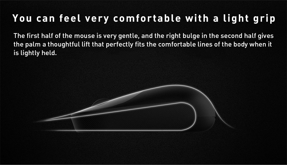 Xiaomi Wireless Mouse Lite 1200DPI Чувство руки Эргономичный дизайн Удобный легкий - черный
