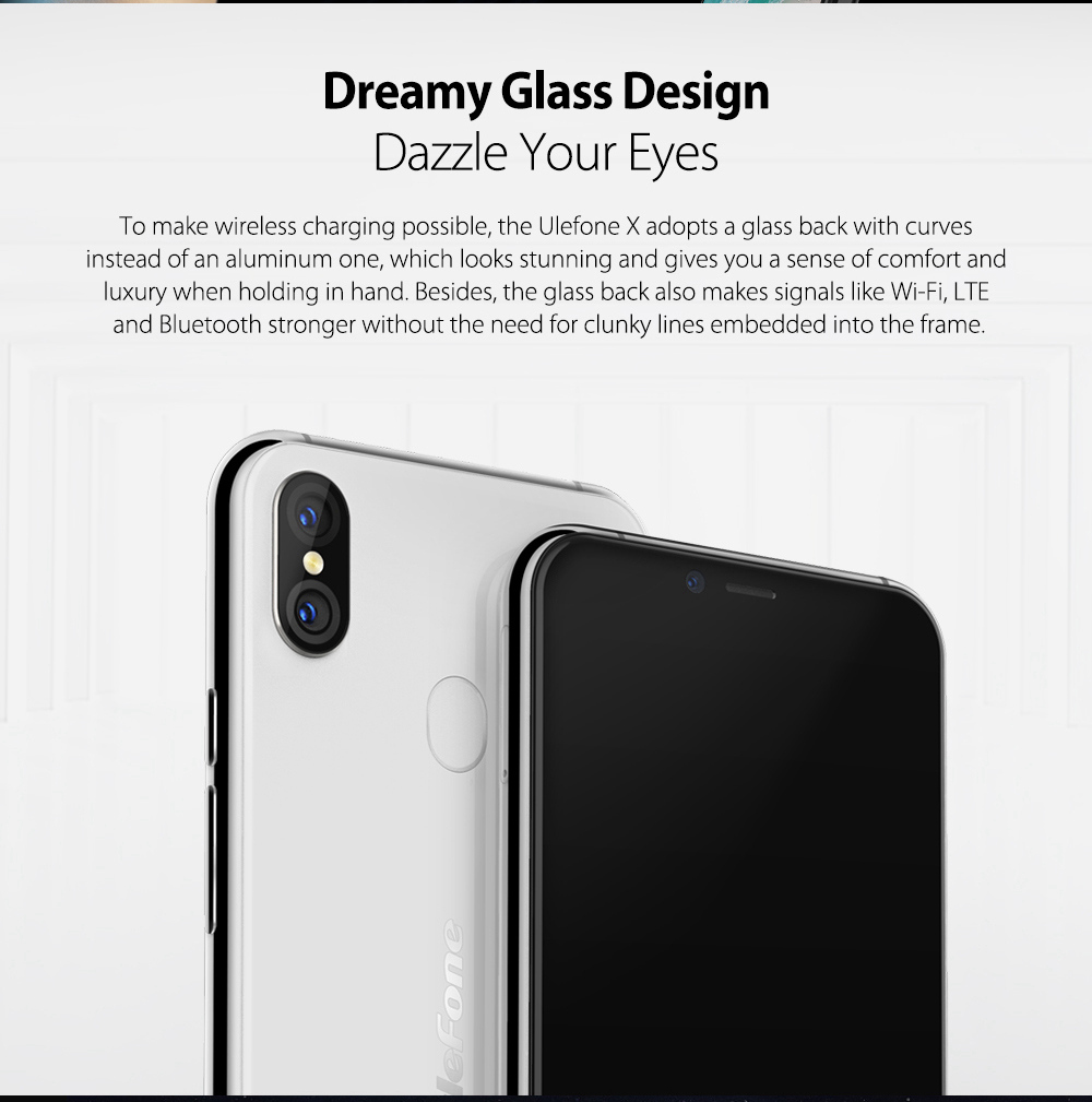 [HK Stock]Ulefone X 5.85 Inch 4G LTE Smartphone MTK6763 4GB 64GB 13.0MP+5.0MP Dual Rear Cameras Android 8.1 Face Unlock HD+ Screen - Black