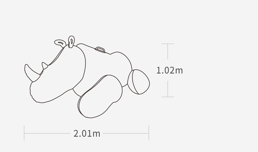 Xiaomi Mijia Bestway Painted Rhino Inflatable Ride-ons Summer Beach Water Pool Party Toys Safety Leakproof - Multicolored