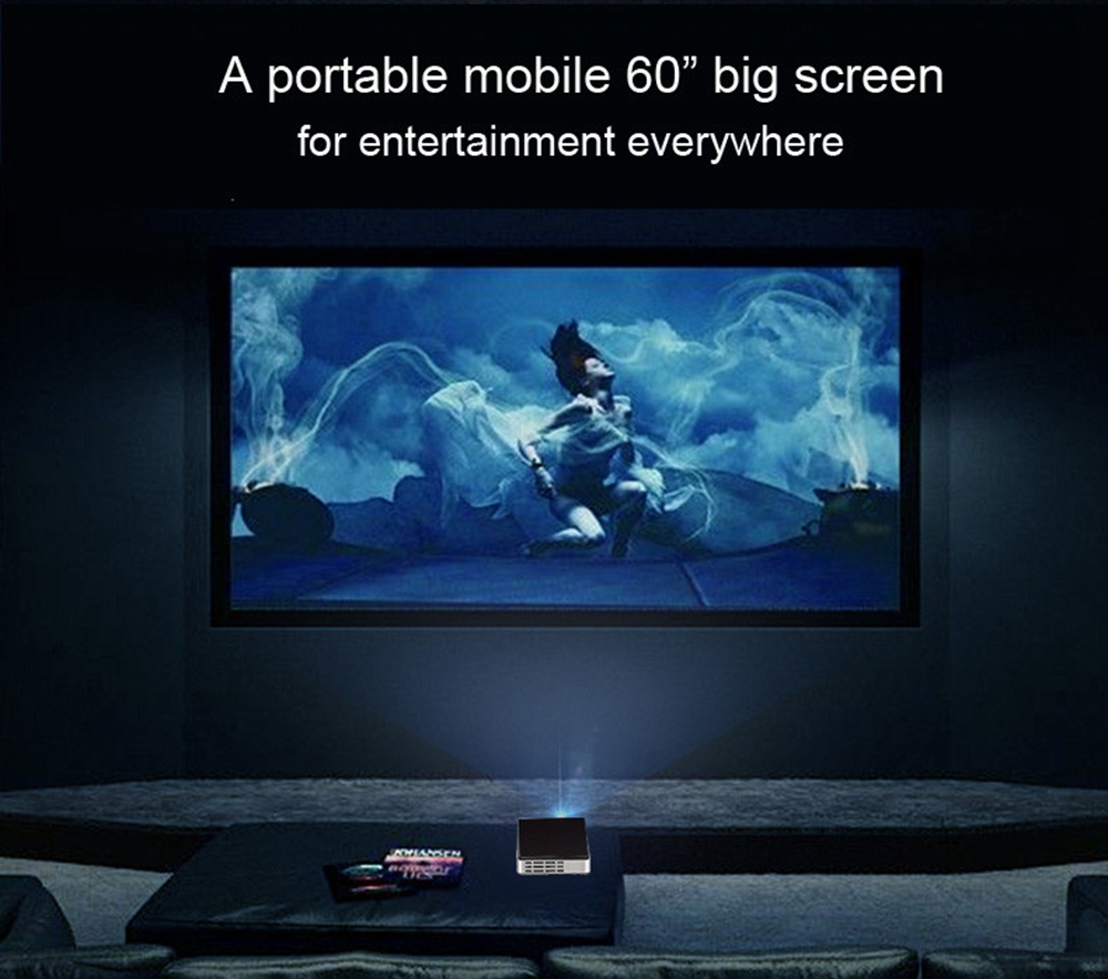 DLP-100WM Handheld Micro Projector Android 4.4 8G 2000mAH 3D DLP Technology - Black
