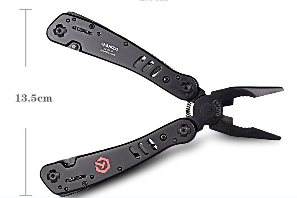 Ganzo G301-B Exquisite Multi Tool Pliers Auto Lock Design With Screwdriver Kit Rescue Tools For Outdoor Camping Hiking - Black