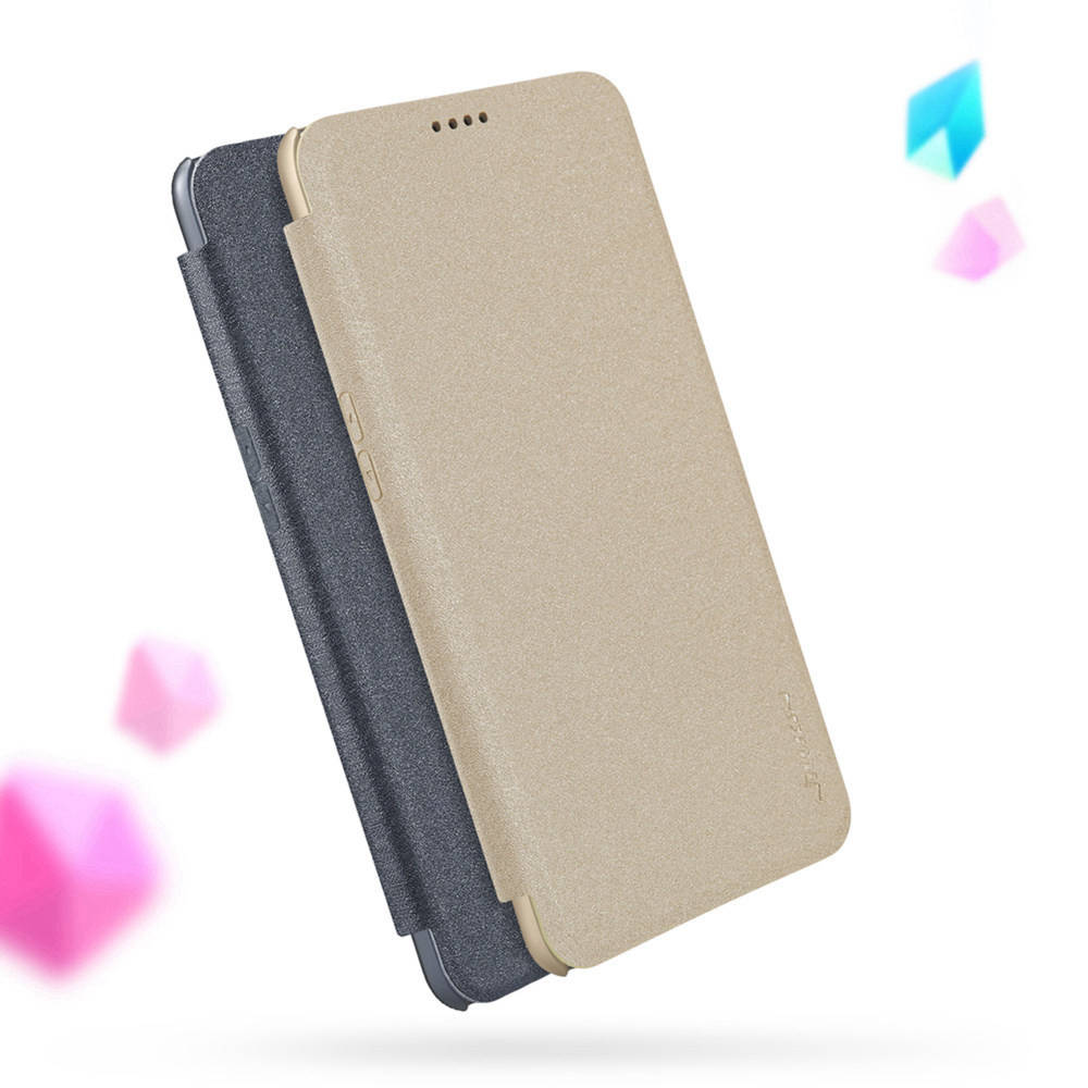 Nillkin Sparkle Series Leather Case For Oneplus 6 Protective Phone Shell - Golden