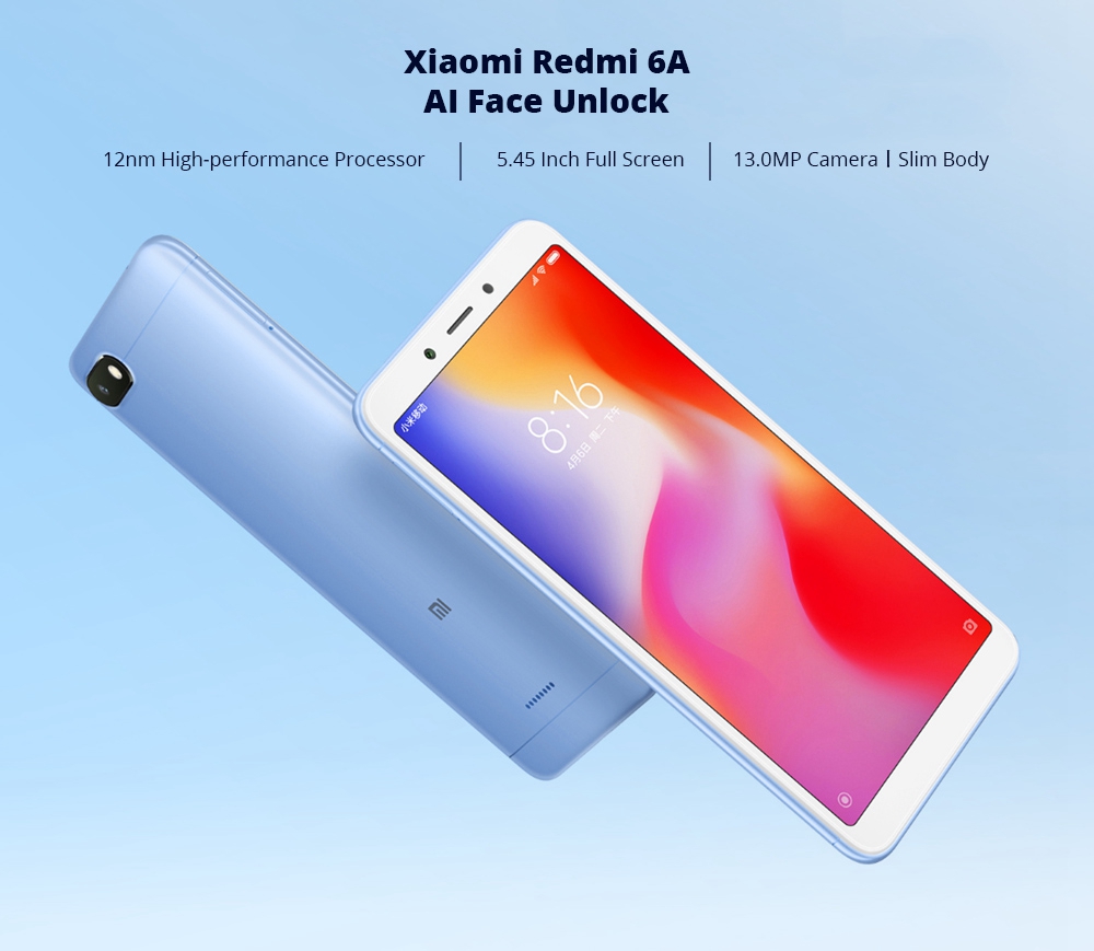 Xiaomi Redmi 6A 5.45 Inch 4G LTE Smartphone MTK Helio A22 2GB 16GB 13.0MP Camera MIUI 9 OS 18:9 Screen AI Face Unlock - Pink
