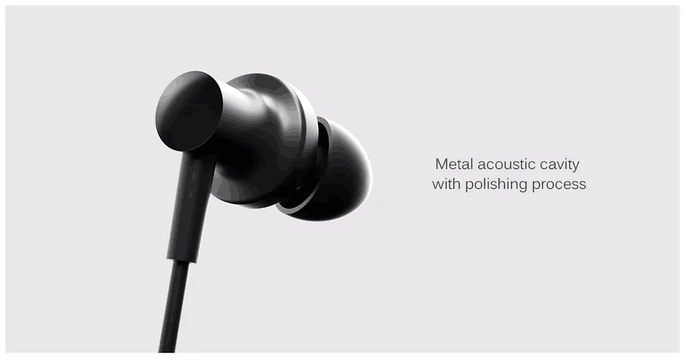 Xiaomi QTEJ03JY Ring Iron Earphone 2 Graphene Diaphragm Dynamic coil + Moving Iron Double Sound Unit - Black
