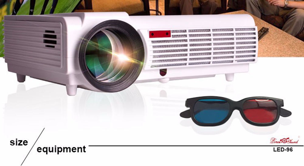 5.8-inch Screen Projector 96 LCD Screen + LED Light - White