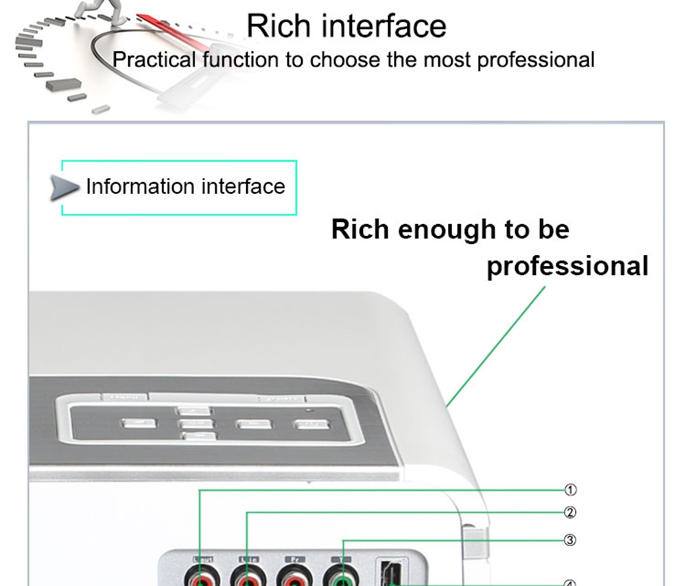 LED-86+WIFI 5.8-inch Screen Projector LCD Screen + LED light - White