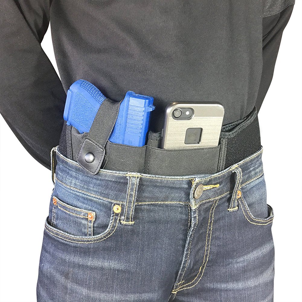 Belly Band Holster For Concealed Carry IWB Holster Waistband Handgun Carrying System Composite Diving Holster - Black