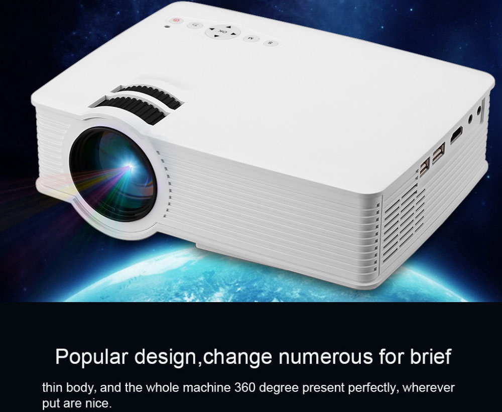 GP-9 4-inch Screen Projector LCD Screen + LED light - White