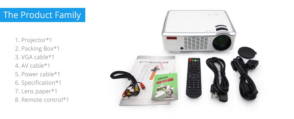 5-inch Screen Projector LED33-02 LCD Screen + LED Light - White