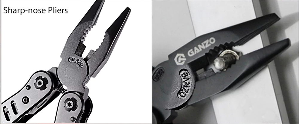 Ganzo G301-B Exquisite Multi Tool Pliers Auto Lock Design With Screwdriver Kit Rescue Tools For Outdoor Camping Hiking - Black