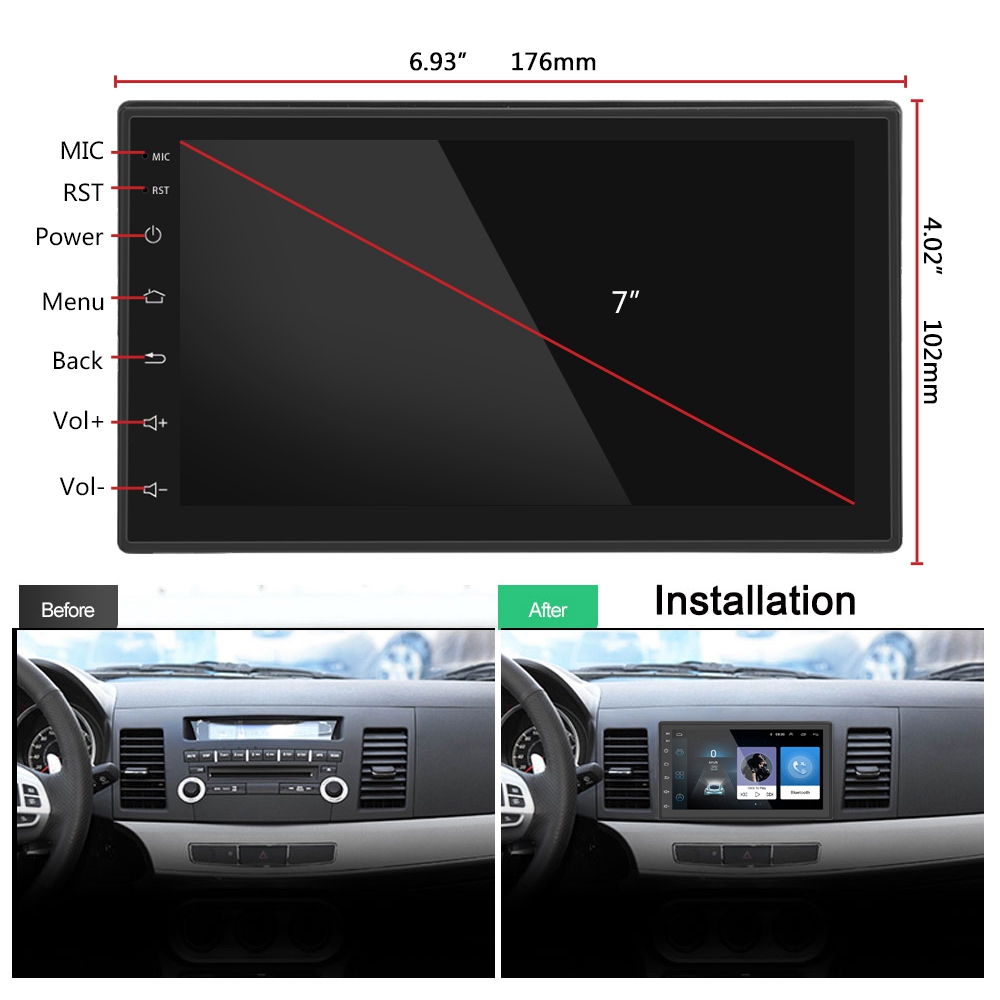 ML-CK1018 7.0 Inch 2-DIN Car Multimedia Player Bluetooth4.0 Built-in GPS Navigator FM Station WiFi Connection - Black