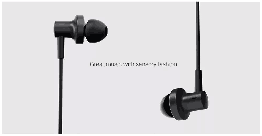 Xiaomi QTEJ03JY Ring Iron Earphone 2 Graphene Diaphragm Dynamic coil + Moving Iron Double Sound Unit - Black