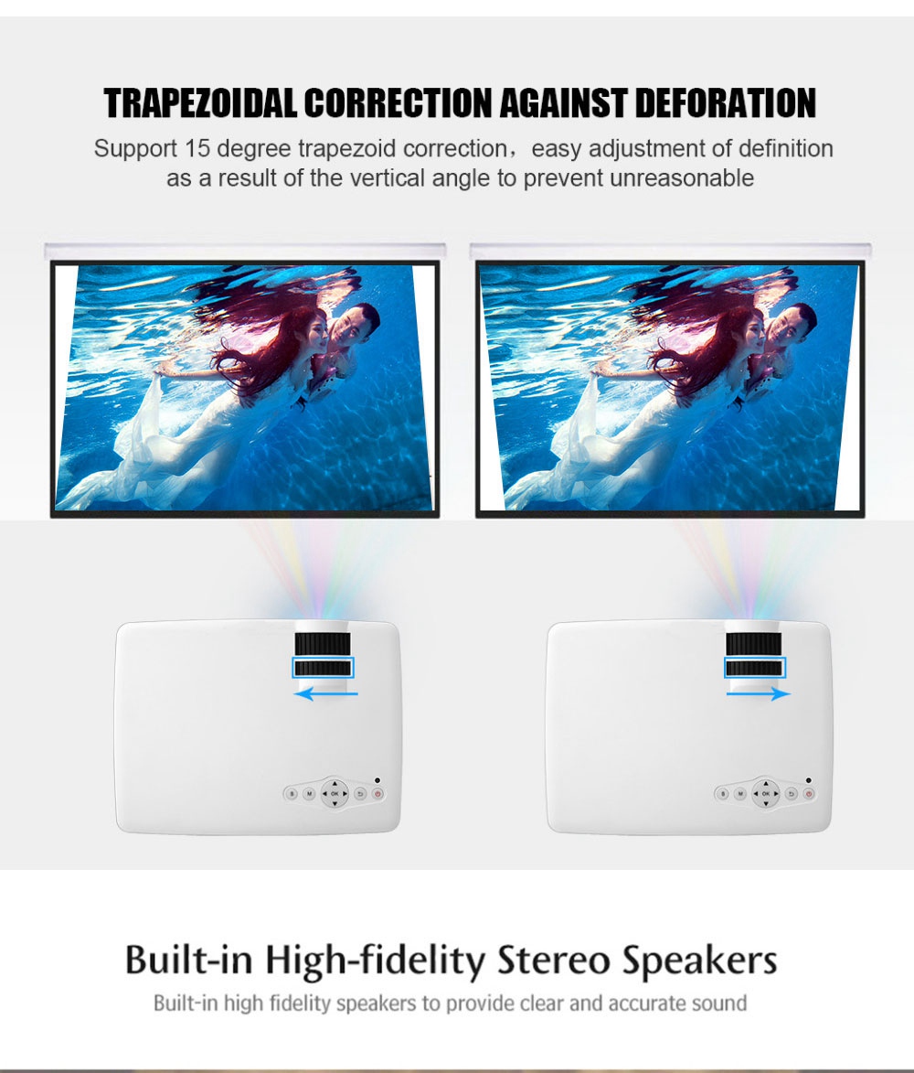 GP-9 4-inch Screen Projector LCD Screen + LED light - White