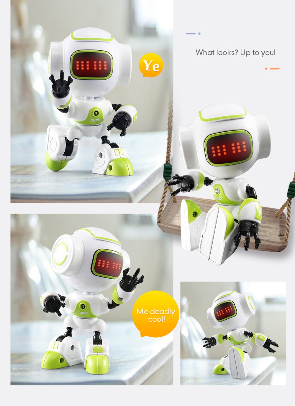 JJRC R8 LUKE Intelligent Robot Touch Response Alloy Body DIY Gesture RTR - Random Color