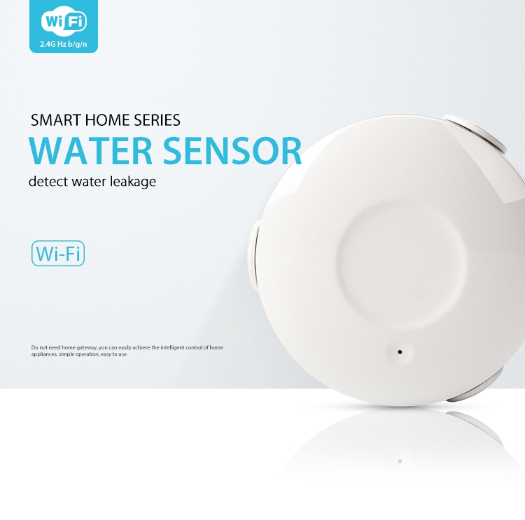 Geekbes NAS-WS02W Smart Water Flood Sensor Detect Water Leakage Wifi Replaceable Battery Waterproof APP Control - White