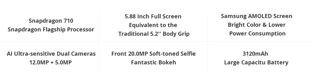 Xiaomi Mi8 SE 5.88 Inch 4G LTE Smartphone Snapdragon 710 6GB 64GB 12.0MP+5.0MP Dual AI Cameras MIUI 9 Infrared Type-C Face ID Fast Charge English and Chinese Version - Dark Gray