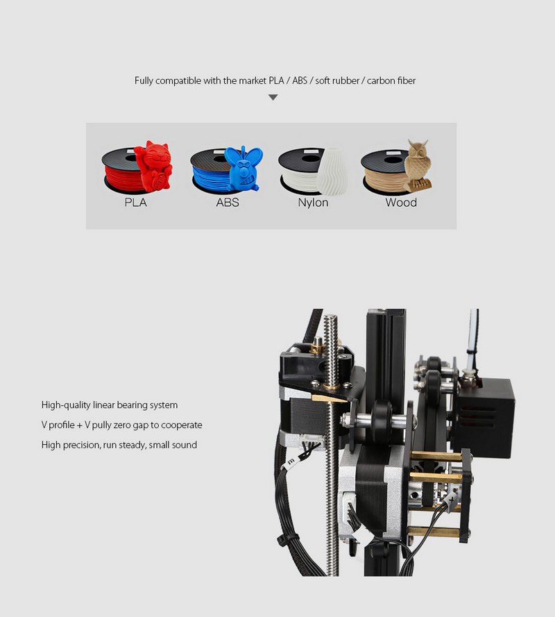 [HK Stock] CREALITY Ender-2 DIY 3D Printer Kit 1.75mm / 0.4mm Nozzle 150*150*200mm Printing Size