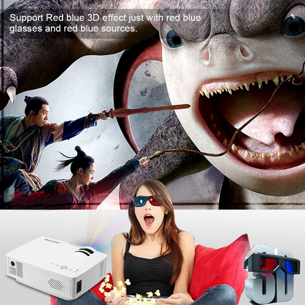 GP-9 4-inch Screen Projector LCD Screen + LED light - White